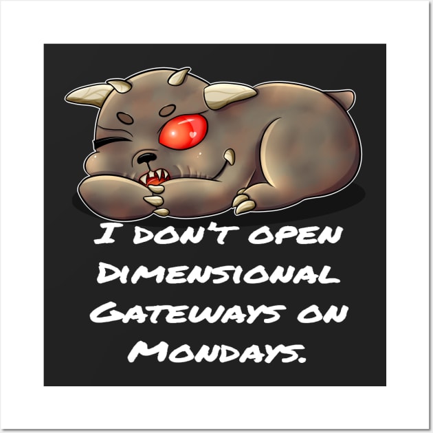 Tiny Terror Zuul Dimensional Monday - Dark Colors Wall Art by CallistoCreates